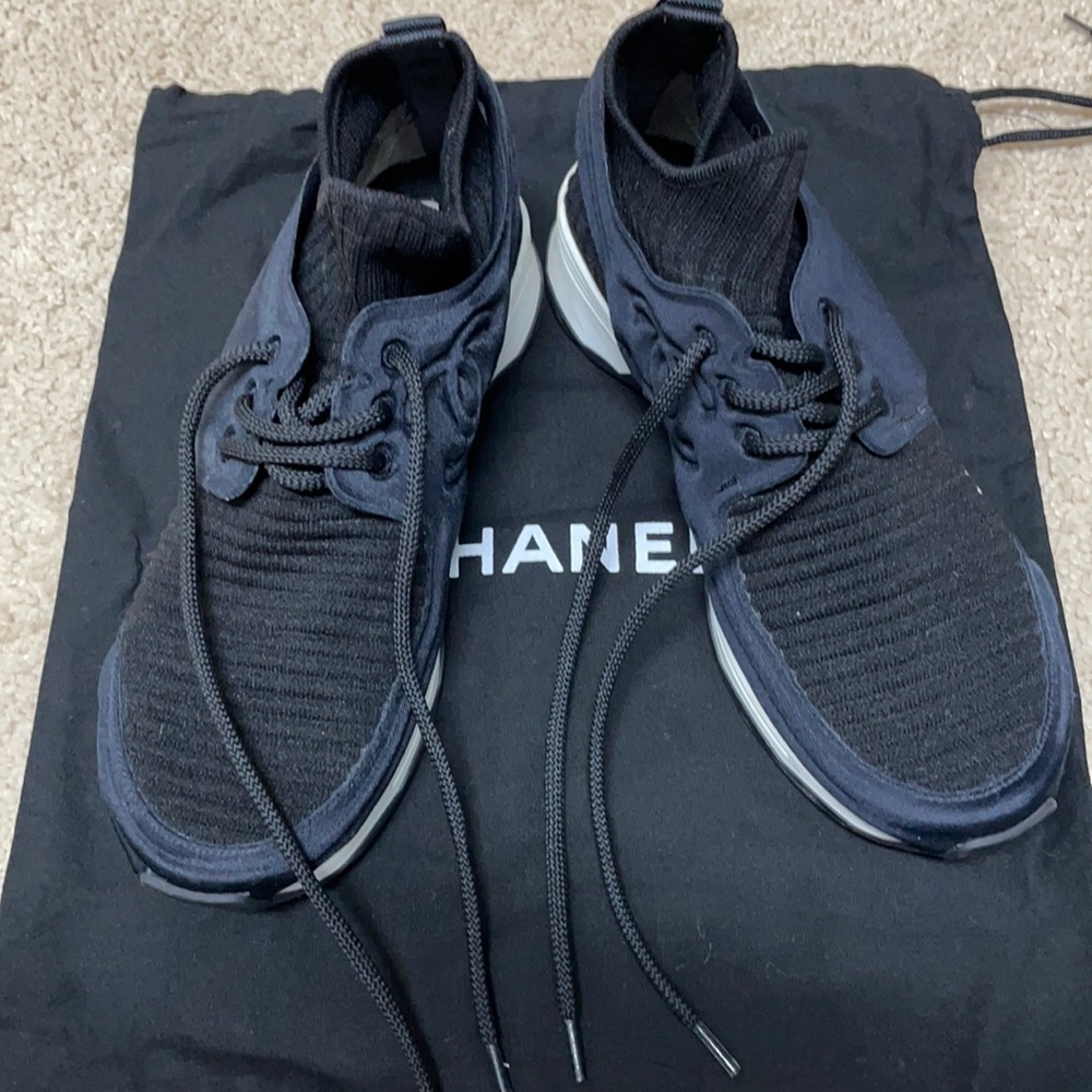 Chanel Black Sock Sneakers